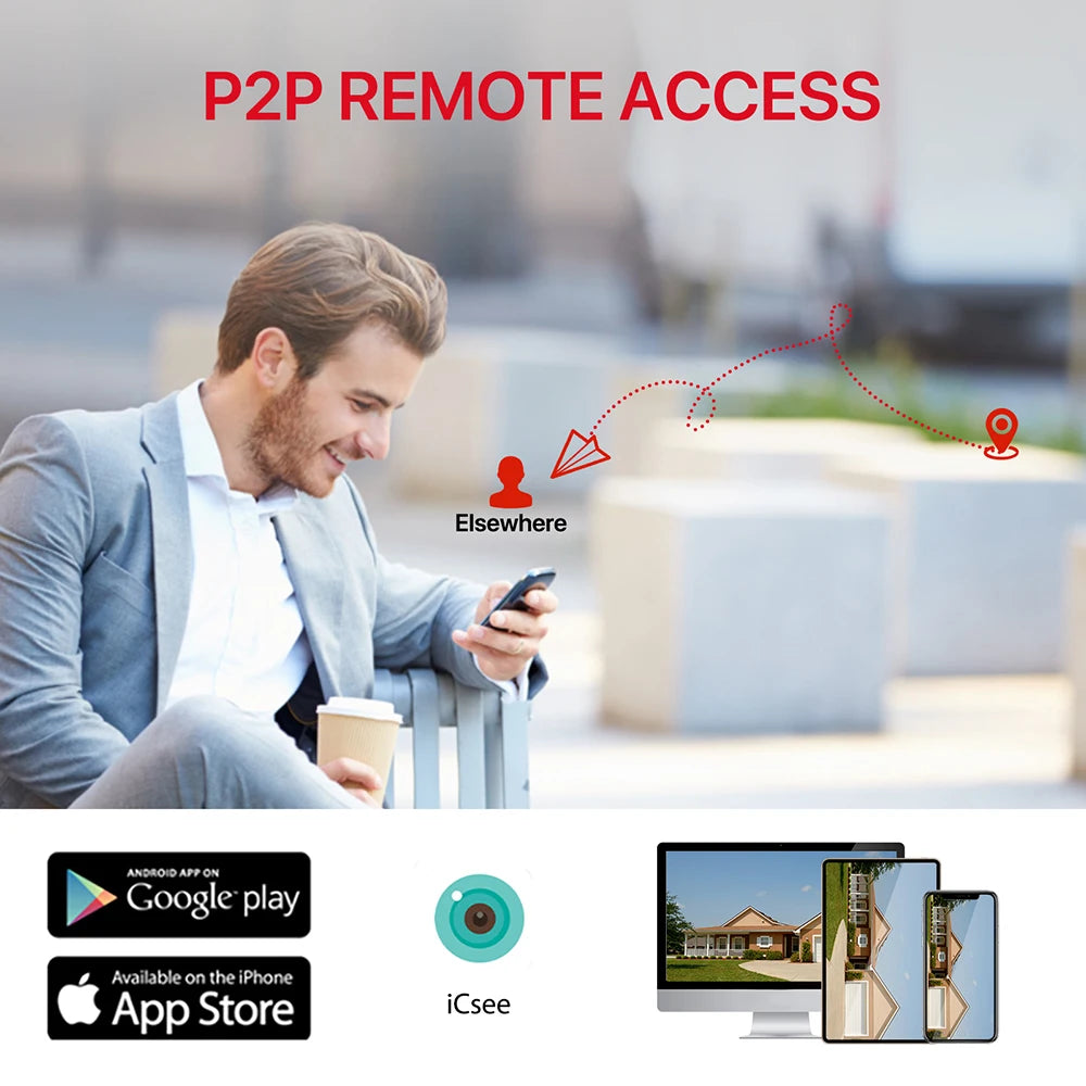 ZOONE™️Security Camera 4K 8MP HD Wifi PTZ Camera Outdoor 4MP Dual Lens Dual Screen AI Auto Tracking IP Camera CCTV Audio Video Surveillance P2P iCSee