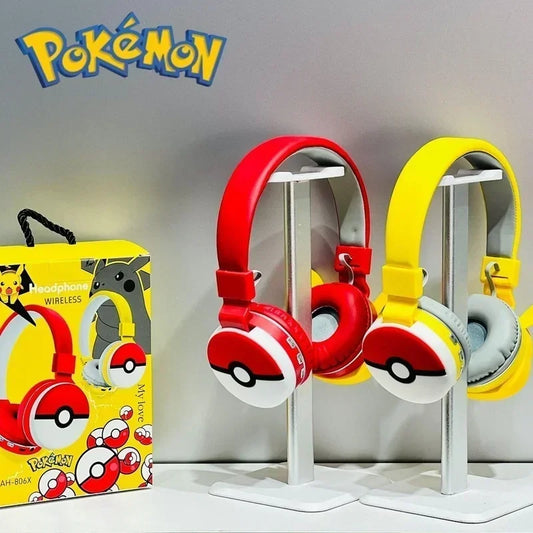 POKE HEADPHOES™ NEW Anime Pokemon Pikachu Bluetooth Headphone Wireless Headsets Cartoon Stereo Headset Earphone With Mic Hottie Fashion Gifts