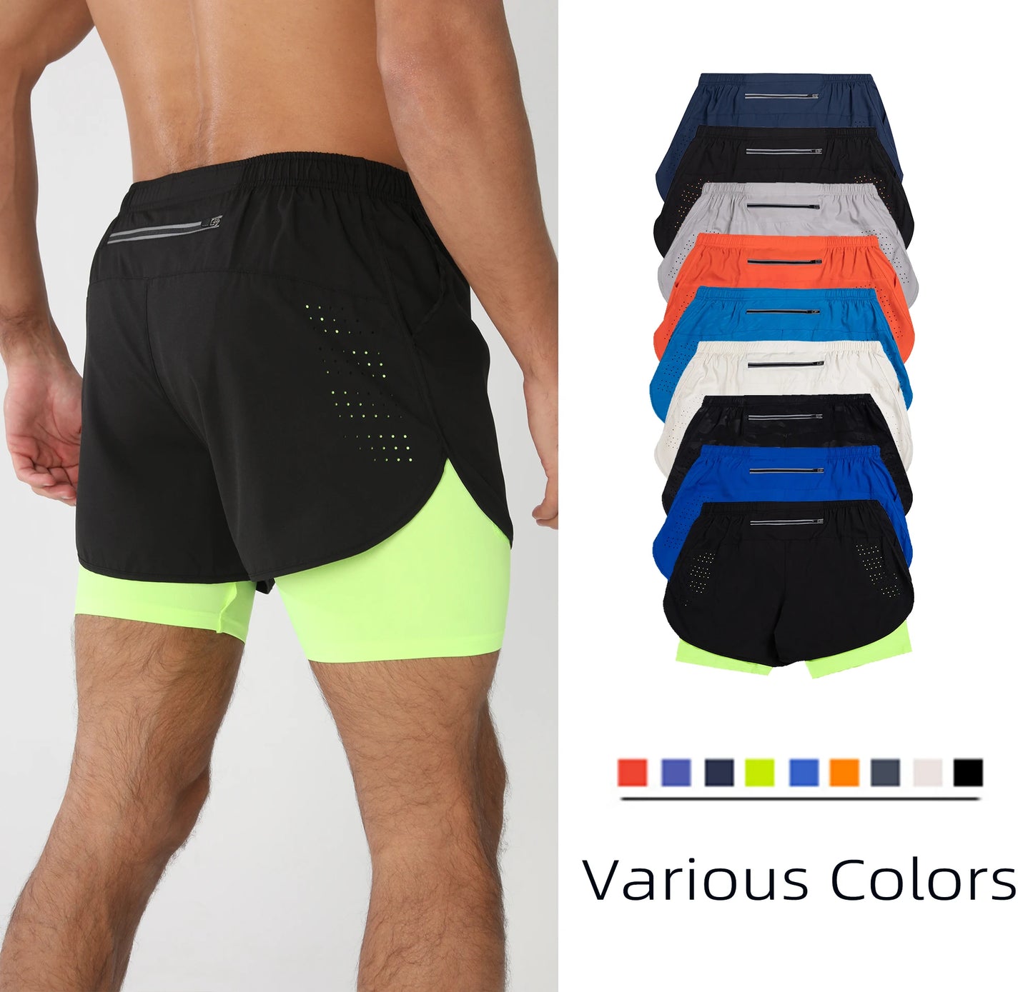 CLASS™️Gym Shorts Men Running Shorts with Liner Pockets Towel Loop Quick Dry Lightweight Workout Men's Breathable Athletic Sport Shorts
