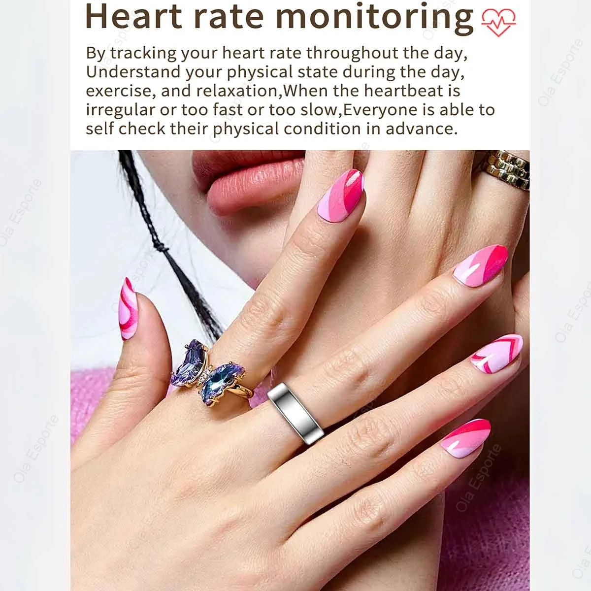 XIAOMI™ | 2025 New Smart Ring for Men and Women, Heart Rate and Blood Oxygen Monitor Smart Ring IP68 & 5ATM, Waterproof, Includes Multi-sport Mode