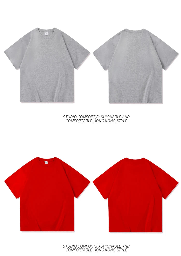 URBANEDGE™ Oversized Summer Short Sleeve Men's T Shirt New Fashion Solid Color Loose Fit O-Neck Casual Cotton Top Hip Hop Streetwear Baggy Tees Plus Size 5XL