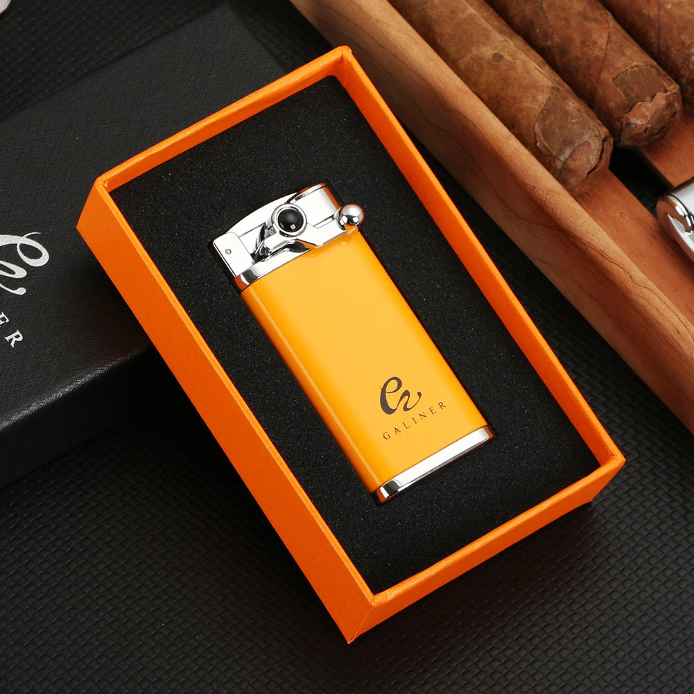 GALINER™ Jet Cigar Lighter Torch Flame Lighters Smoking Accessories Cigar Punch Metal Butane Lighter Gas Refill