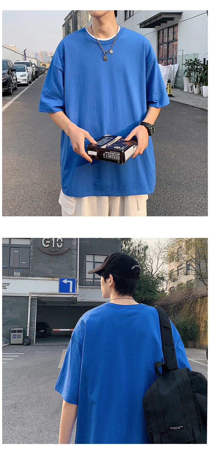 URBANEDGE™ Oversized Summer Short Sleeve Men's T Shirt New Fashion Solid Color Loose Fit O-Neck Casual Cotton Top Hip Hop Streetwear Baggy Tees Plus Size 5XL