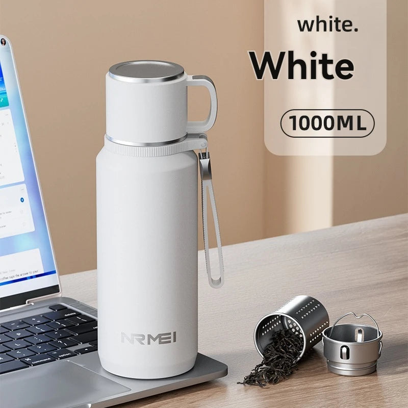 CUPGO™ |1.5L Thermos Water Bottle, Stainless Steel, Vacuum Flask, Perfect for Hot Coffee/Tea/Water, Heat Preservation Bottle, drinkware, Keeps Cold and Warm