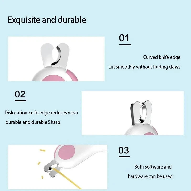 PURUCLIPPING™ LED Light Cat/Dog Nail Clipper, Professional Pet Claw Clipper/Trimmer with Safety Lock