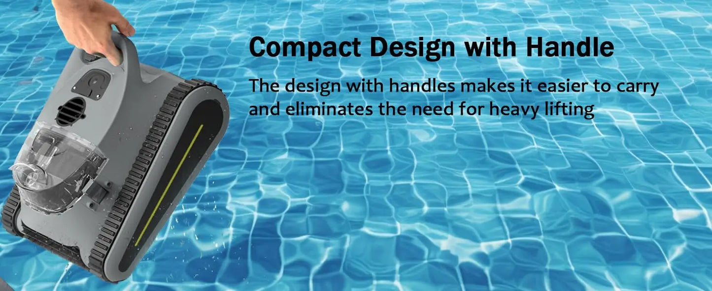 2025 New Robotic Pool Cleaner Seauto Crab Pro Cordless Robotic Cleaner, for Inground Pools up to 2000 Sq. ft, all and Waterline Cleaning Vacuum