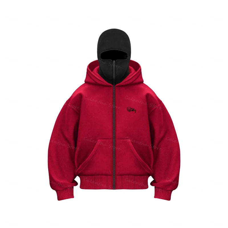 ALLACTIVITY™️Men's Balaclava Zip Hoodie Winter Warm Casual Sweatshirt with Hooded Face Mask Zipper Design Sports Jacket Outdoor Activities