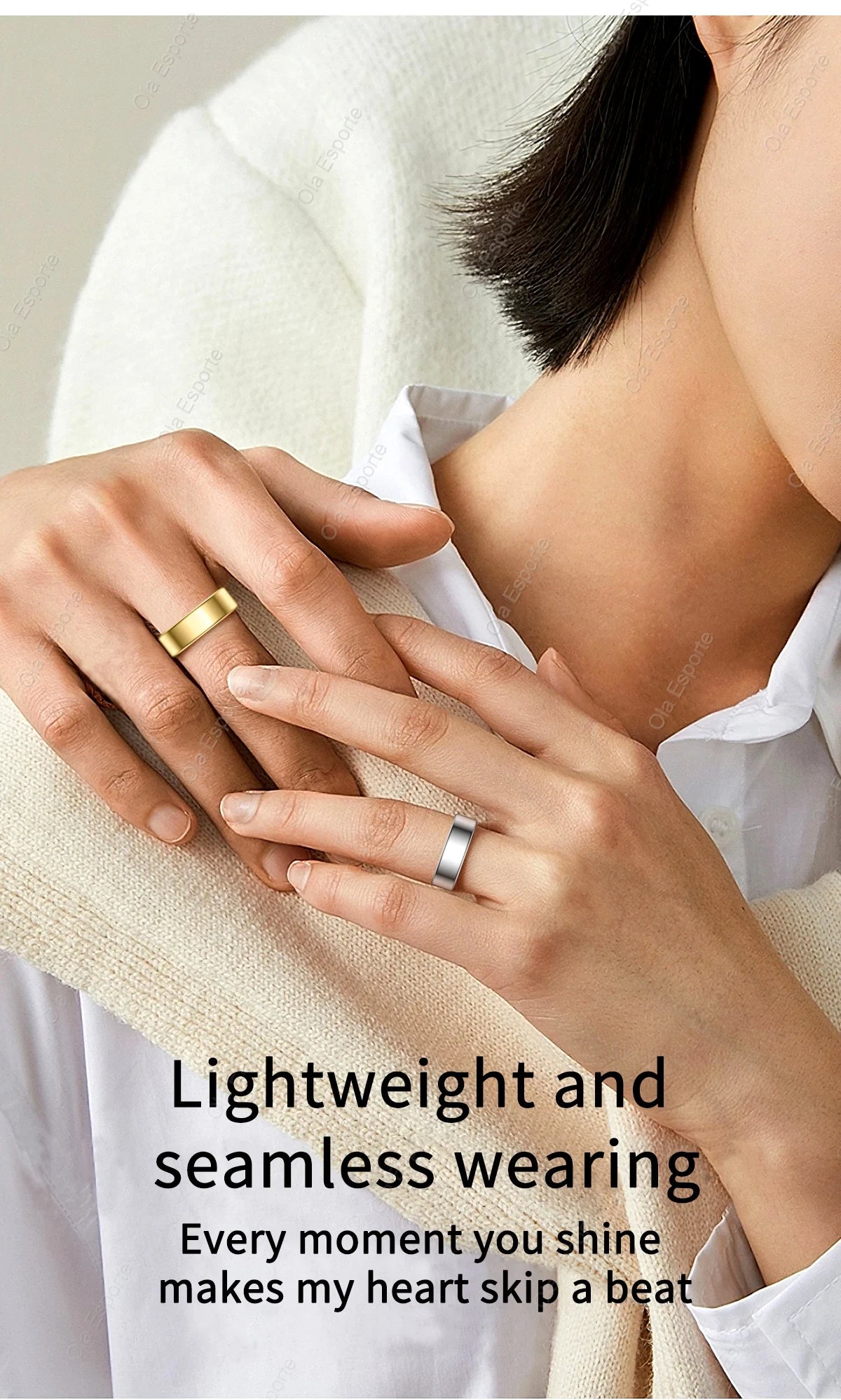 XIAOMI™ | 2025 New Smart Ring for Men and Women, Heart Rate and Blood Oxygen Monitor Smart Ring IP68 & 5ATM, Waterproof, Includes Multi-sport Mode