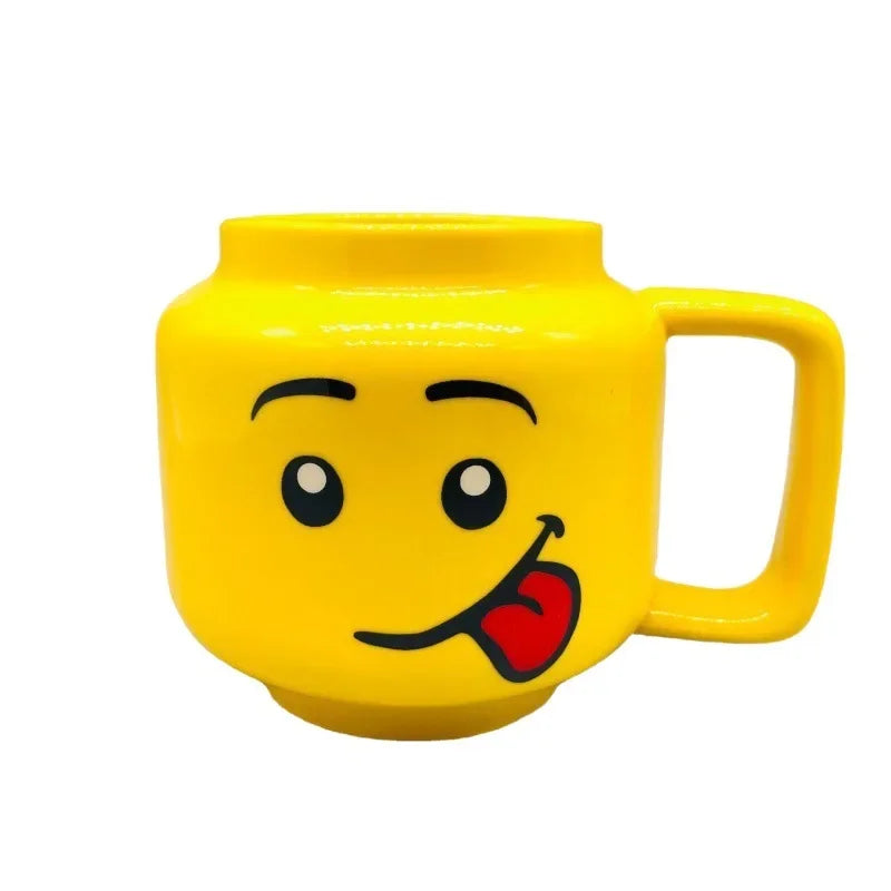 250ML Cartoon Ceramic Mug Expression Creative Coffee Milk Tea Water Cup Funny Smile Children Breakfast Cup Household Drinkware , silly, winking, happy, Skelton