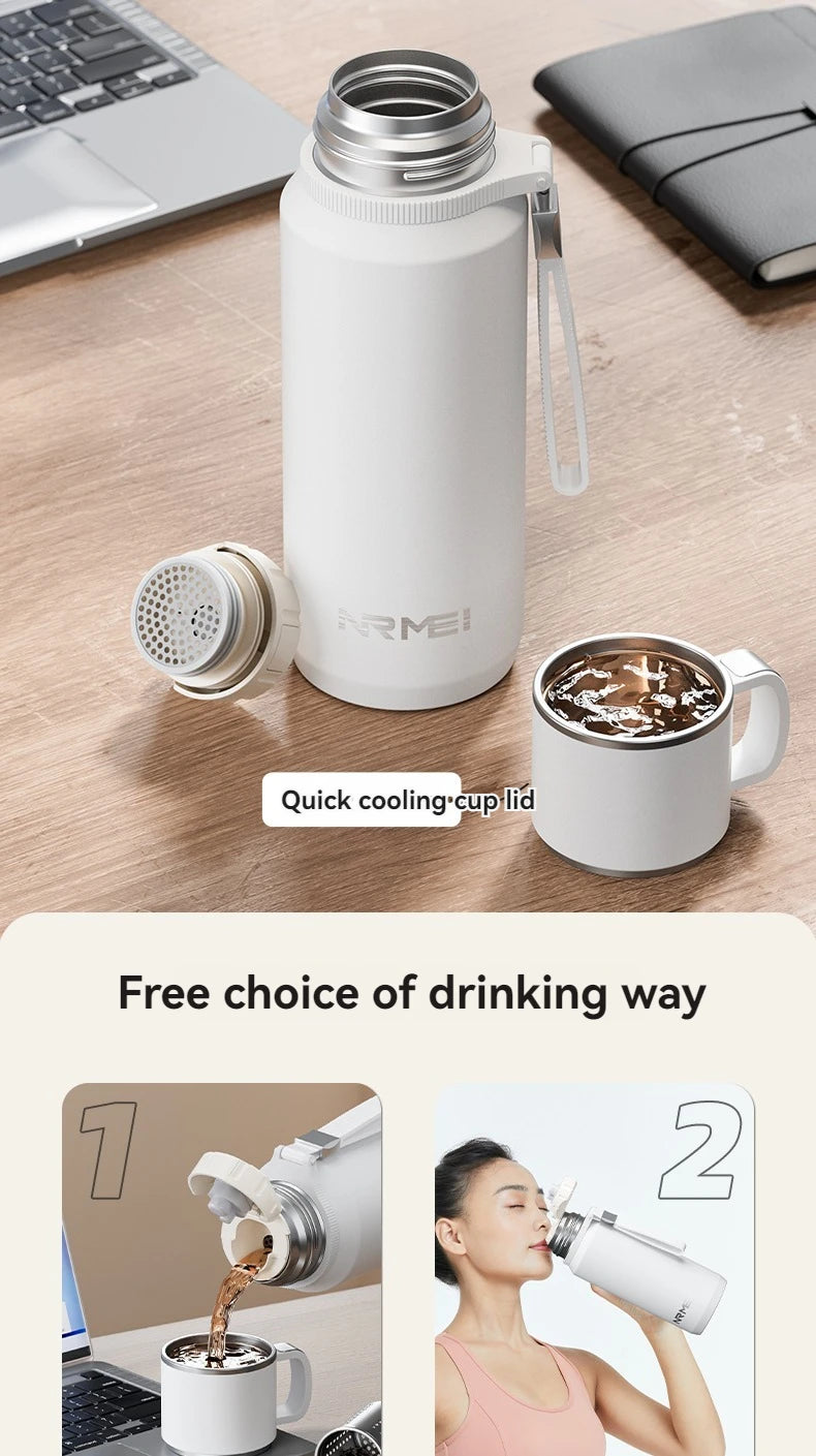 CUPGO™ |1.5L Thermos Water Bottle, Stainless Steel, Vacuum Flask, Perfect for Hot Coffee/Tea/Water, Heat Preservation Bottle, drinkware, Keeps Cold and Warm