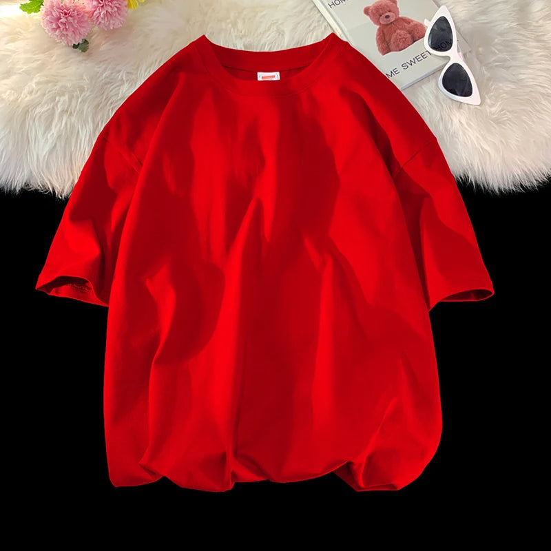 URBANEDGE™ Oversized Summer Short Sleeve Men's T Shirt New Fashion Solid Color Loose Fit O-Neck Casual Cotton Top Hip Hop Streetwear Baggy Tees Plus Size 5XL