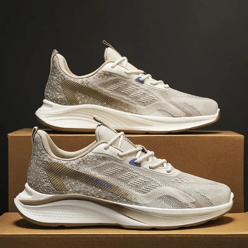 SHOOVI ™ Men's Casual Shoes Men's Fashionable All-Matching Sneakers Men's Shoes Flying Woven Breathable Mesh Cloth Shoes, Anti slip,