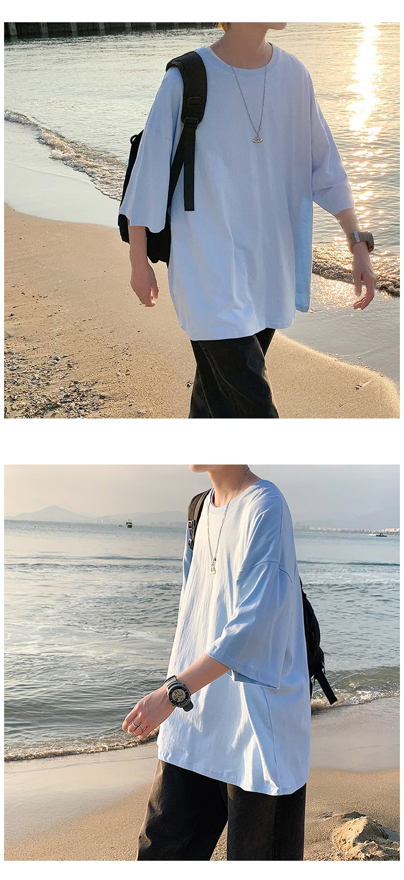 URBANEDGE™ Oversized Summer Short Sleeve Men's T Shirt New Fashion Solid Color Loose Fit O-Neck Casual Cotton Top Hip Hop Streetwear Baggy Tees Plus Size 5XL