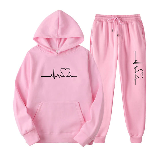 SAMESTYLE™ 2025 women's hooded sweatshirt sweatpants set sportswear branded sweater clothing 2 pieces