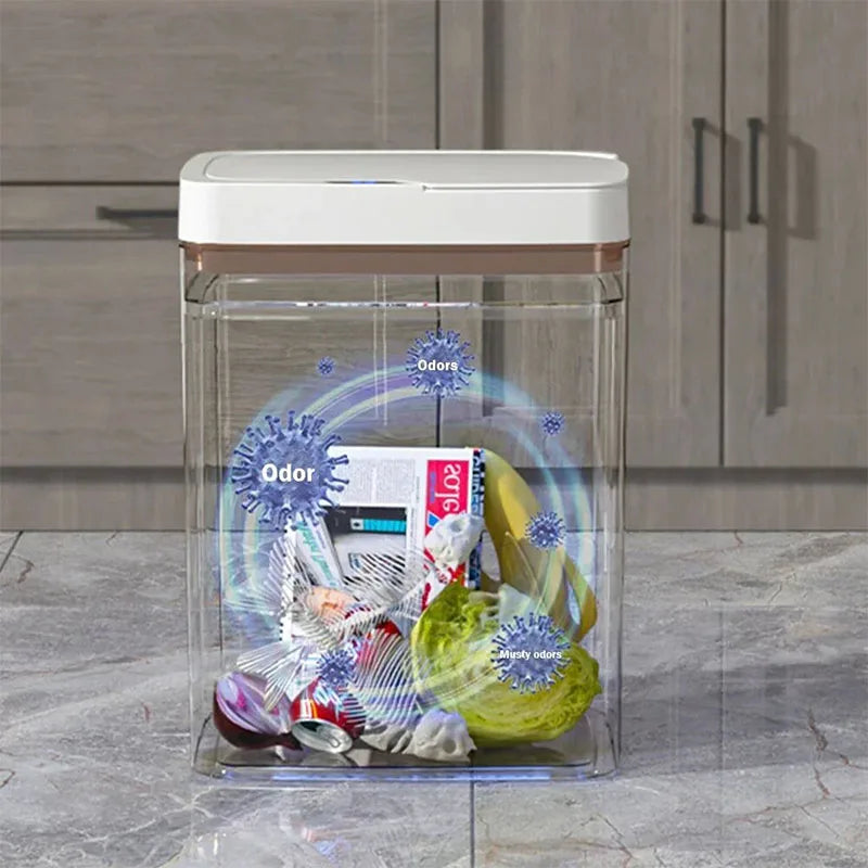 LZJV™ |15L NEW Smart Trash Can Automatically Open, Touch-Free Smart Sensor, Sensing Garbage Can and Waterproof, For Bathroom/Kitchen/Bedroom