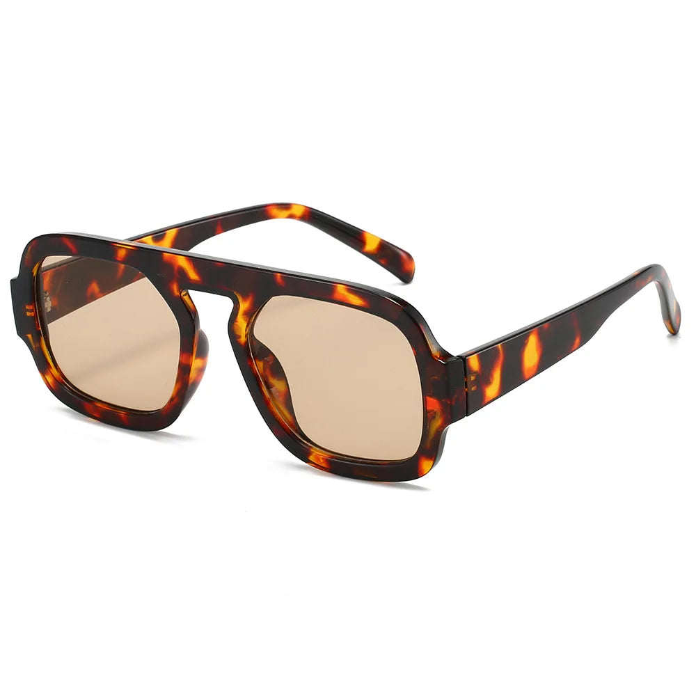 ARVINE™️Retro Pilot Square Sunglasses Lady Fashion Simple Ins Black Tea Sunglasses for Women Men Trending Outdoor Casual Shades UV400