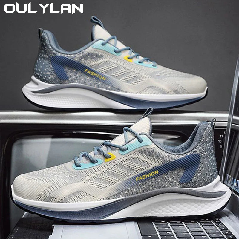 SHOOVI ™ Men's Casual Shoes Men's Fashionable All-Matching Sneakers Men's Shoes Flying Woven Breathable Mesh Cloth Shoes, Anti slip,