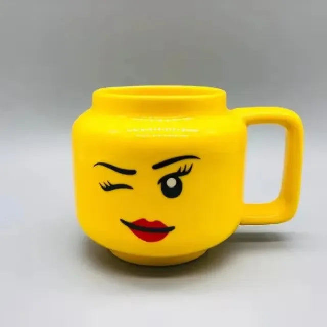 250ML Cartoon Ceramic Mug Expression Creative Coffee Milk Tea Water Cup Funny Smile Children Breakfast Cup Household Drinkware , silly, winking, happy, Skelton