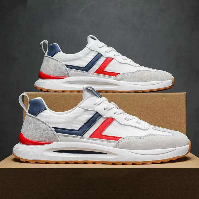 ZESTSTEP™ Men's Sneakers New Trend Fabric Breathable Casual Shoes Student Fashion Lace Up Thick Sole Lightweight Casual Running Shoes