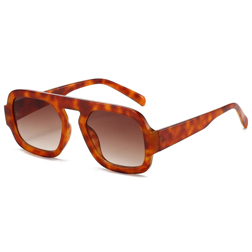 ARVINE™️Retro Pilot Square Sunglasses Lady Fashion Simple Ins Black Tea Sunglasses for Women Men Trending Outdoor Casual Shades UV400