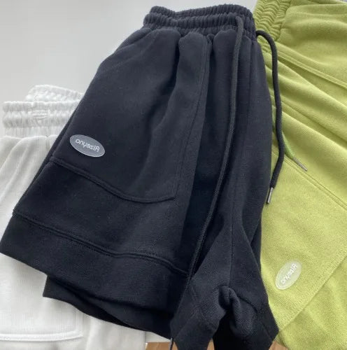 SO, CHIC™️Women's Shorts comfortable loose wide-legged drawstring A pants Slim Waist Slim fit casual home versatile sports shorts