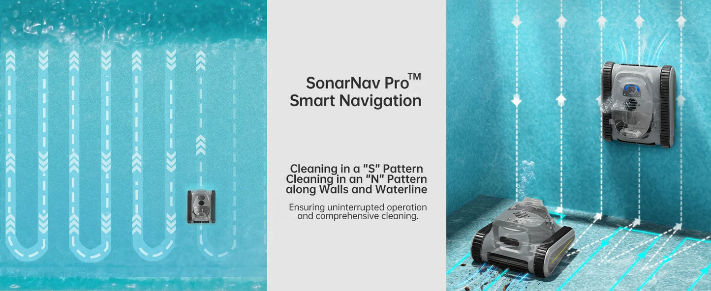2025 New Robotic Pool Cleaner Seauto Crab Pro Cordless Robotic Cleaner, for Inground Pools up to 2000 Sq. ft, all and Waterline Cleaning Vacuum