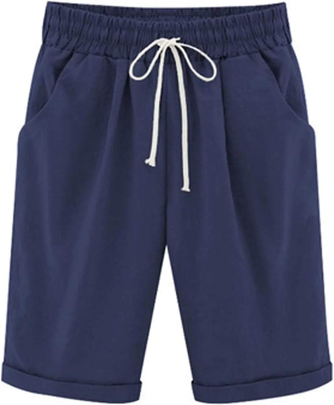 RIGHT FIT™️Summer Knee Length Shorts for Women 2025 Cotton Linen Bermuda Shorts Elastic Waist Workout Shorts Casual Loose Beach Shorts