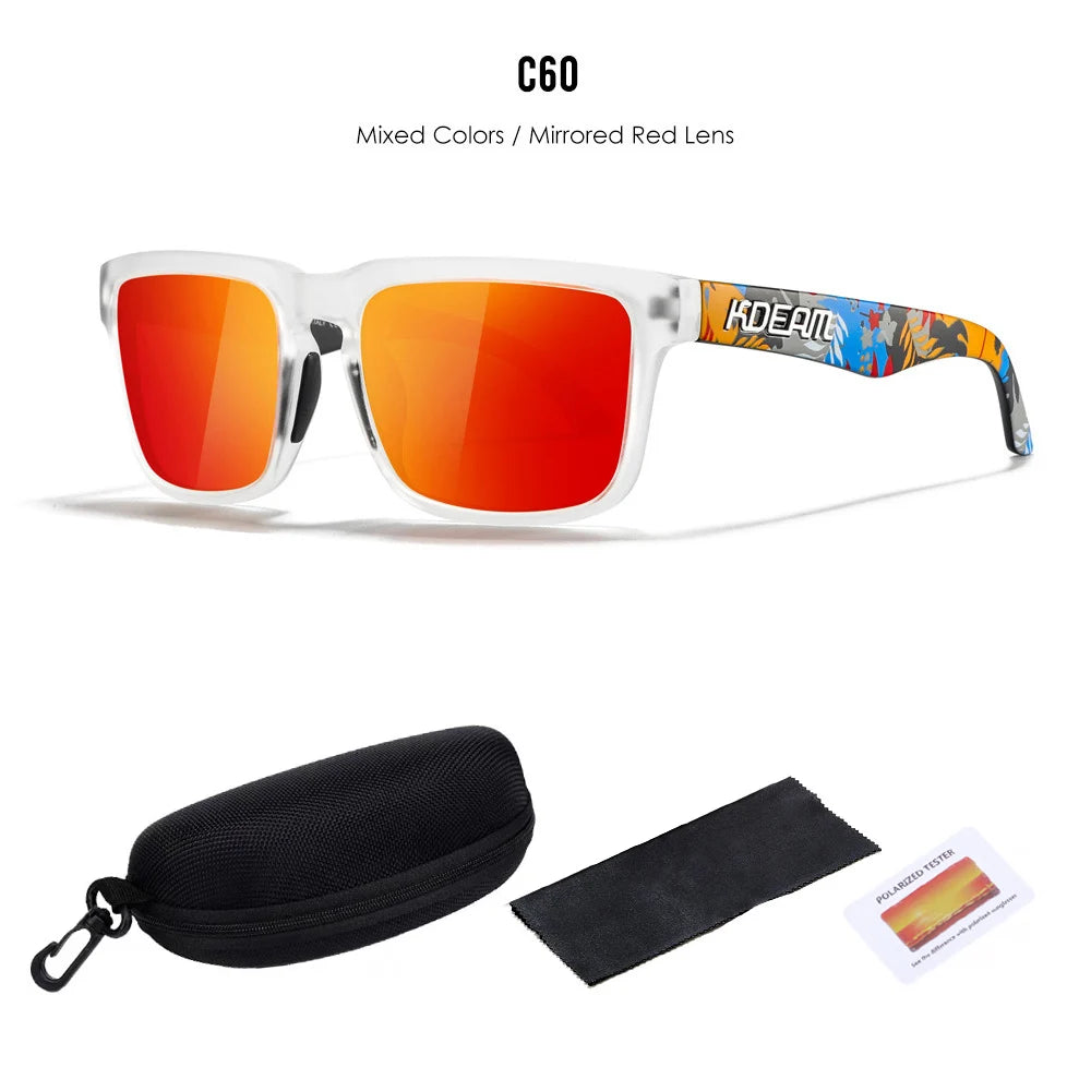 2025 KDEAM™️ Polarized Sunglasses for Men Women Fashion Unisex Brand Trendy Outdoor Eyewear for Couple Mirror red lens