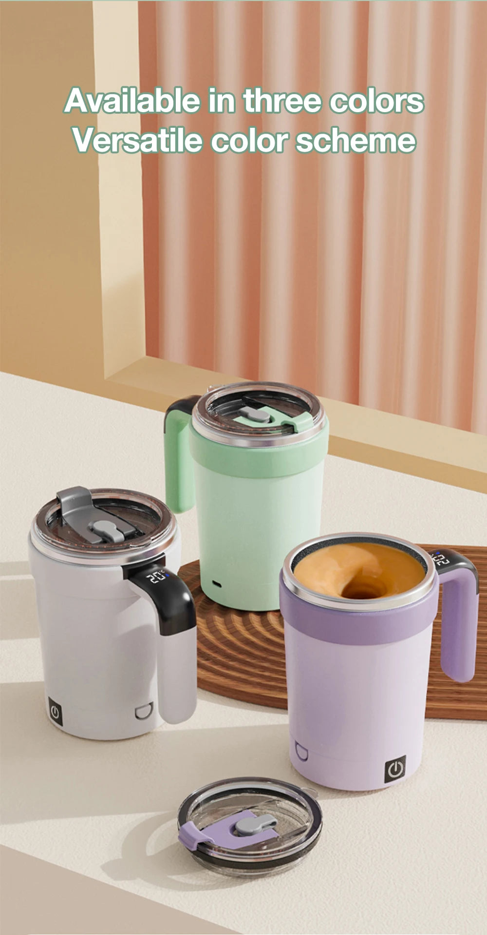 HUG IN A MUG™ |Automatic Stirring Cup, Rechargeable, Magnetic Mixer, Stainless Steel Coffee Mug