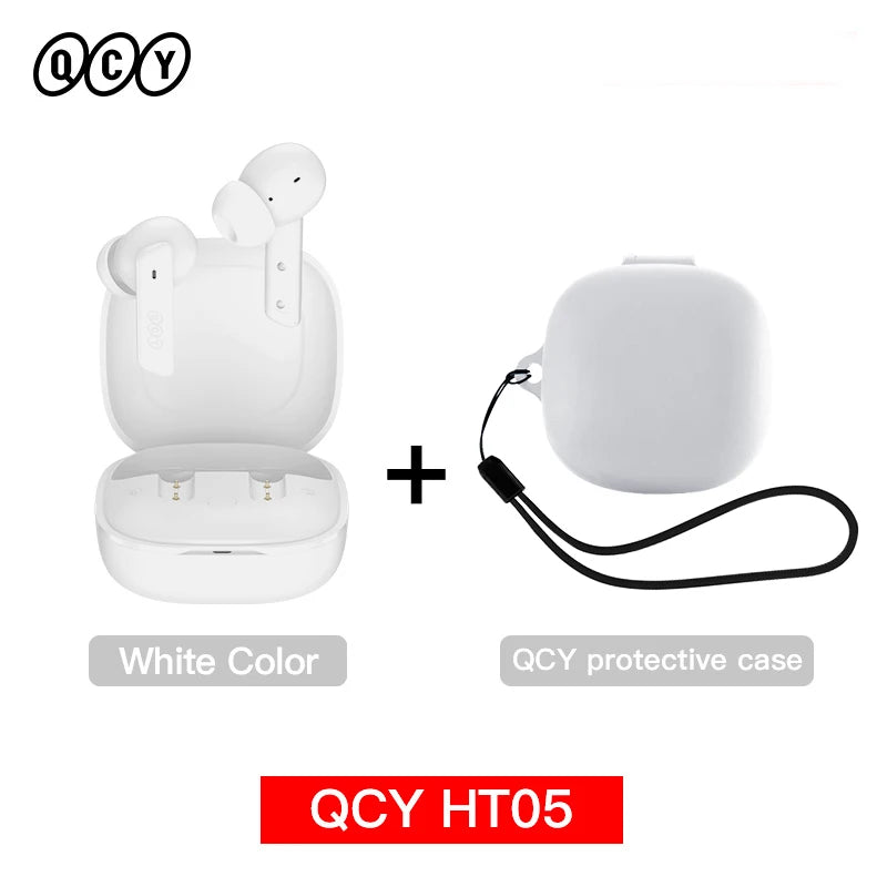 QCY™ HT05 ANC Wireless Earbuds 40dB Noise Cancelling Bluetooth 5.2 6-Mic ENC HD Call Transparency Mode TWS