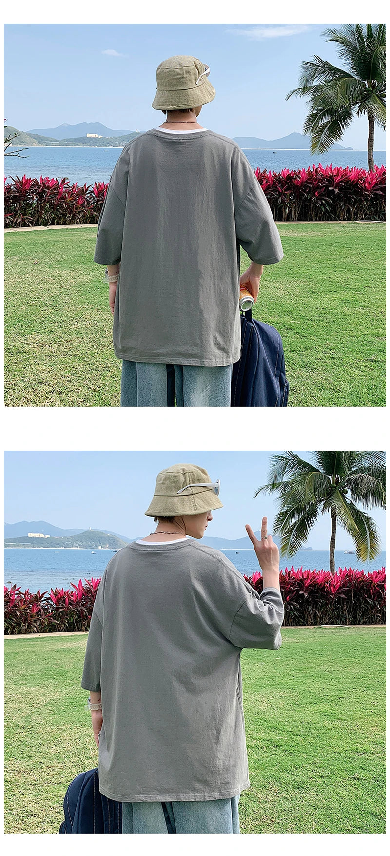 URBANEDGE™ Oversized Summer Short Sleeve Men's T Shirt New Fashion Solid Color Loose Fit O-Neck Casual Cotton Top Hip Hop Streetwear Baggy Tees Plus Size 5XL