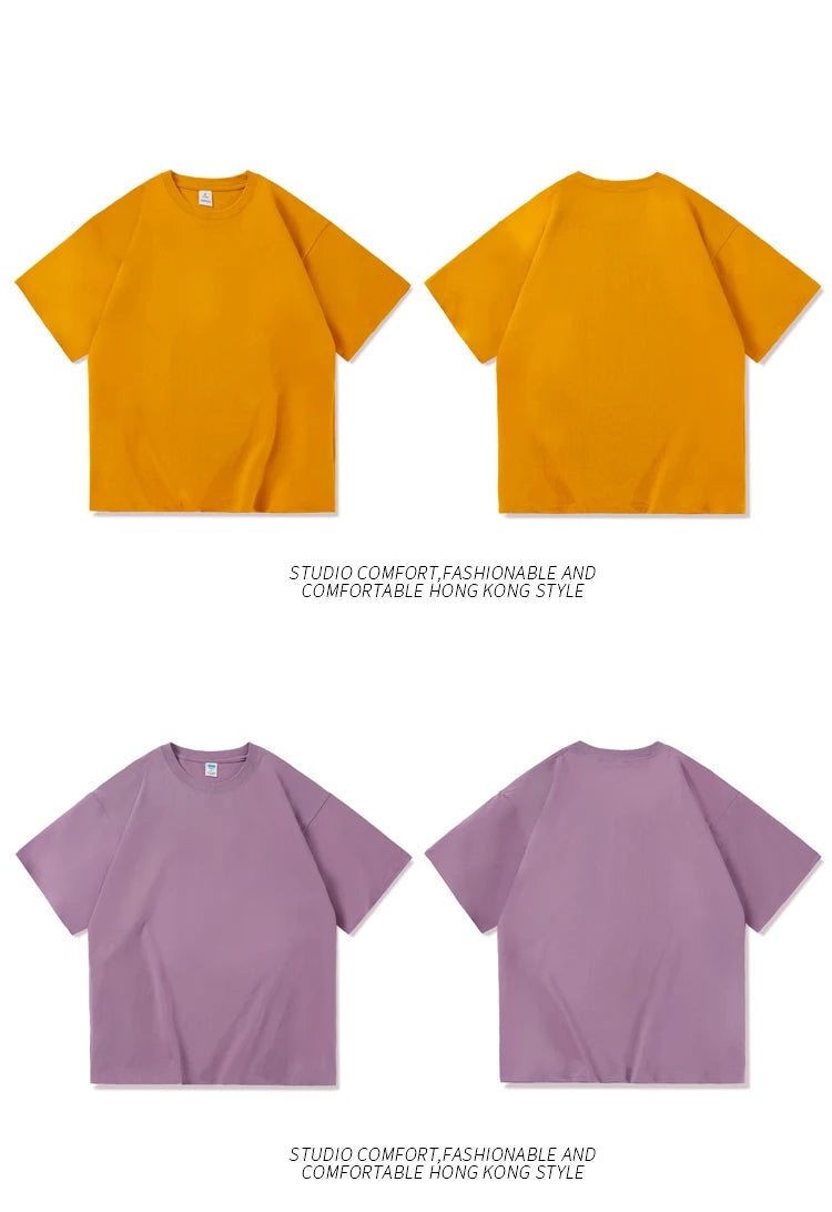 URBANEDGE™ Oversized Summer Short Sleeve Men's T Shirt New Fashion Solid Color Loose Fit O-Neck Casual Cotton Top Hip Hop Streetwear Baggy Tees Plus Size 5XL