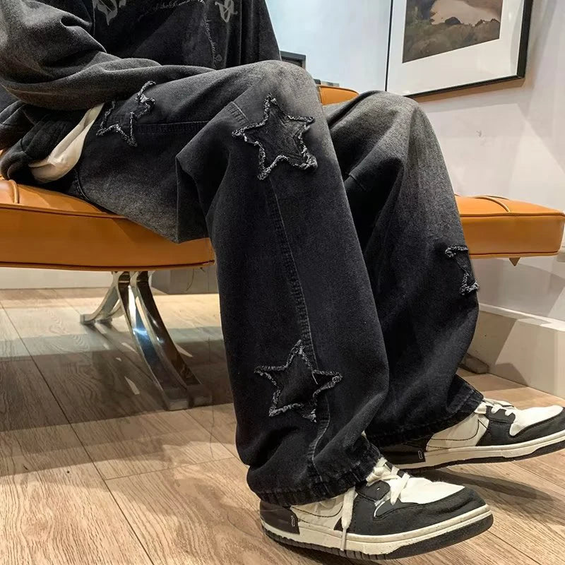 LOOSE AS A GOOSE™ |NEW Y2K Star Patchwork Jeans for Any Gender, Streetwear Y2K Style