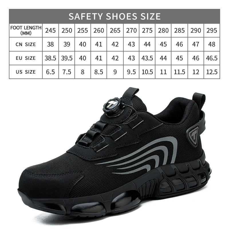 IRONSTEP™ | Men’s Rotary Button Work Shoes – Steel Toe, Anti-Puncture, Lightweight Sport-Style Footwear