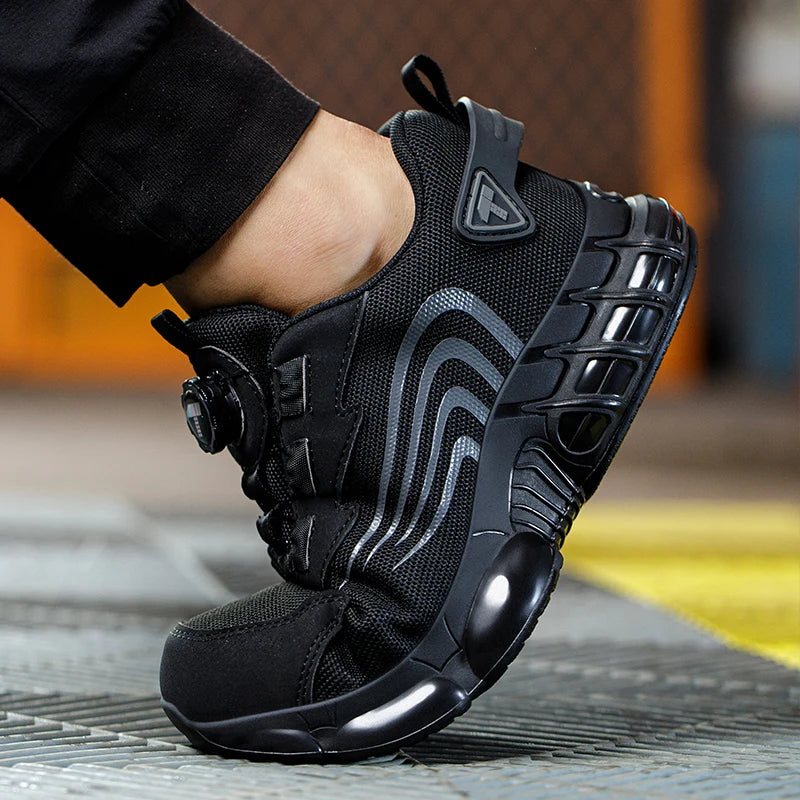 IRONSTEP™ | Men’s Rotary Button Work Shoes – Steel Toe, Anti-Puncture, Lightweight Sport-Style Footwear