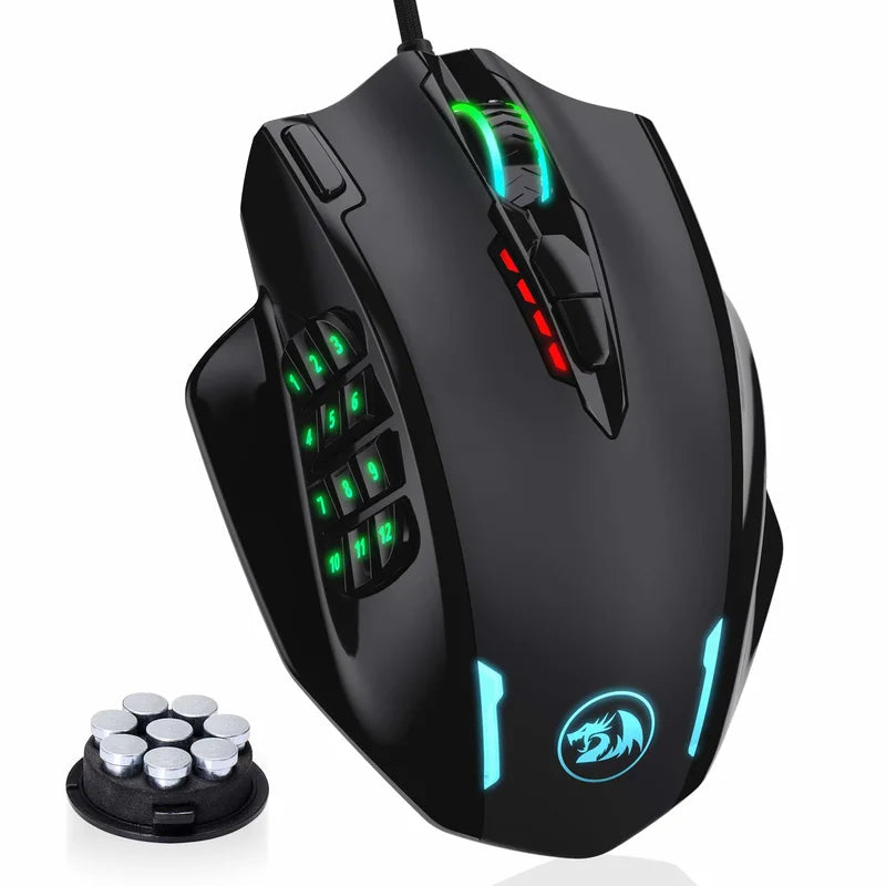 REDRAGON M908 | RGB Backlit USB Wired Gaming Mouse – 18 Programmable Buttons, 12400 DPI