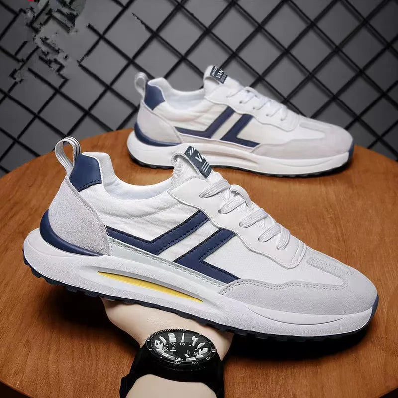 ZESTSTEP™ Men's Sneakers New Trend Fabric Breathable Casual Shoes Student Fashion Lace Up Thick Sole Lightweight Casual Running Shoes