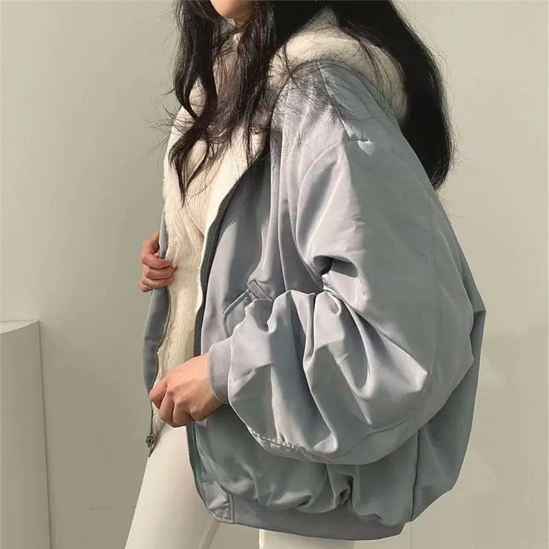 ZIP IT GOOD™ |NEW 2025 Casual Outwear Thick Double-Sided Jacket, Hooded Loose Zip Up Jacket, Perfect for Autumn/Winter