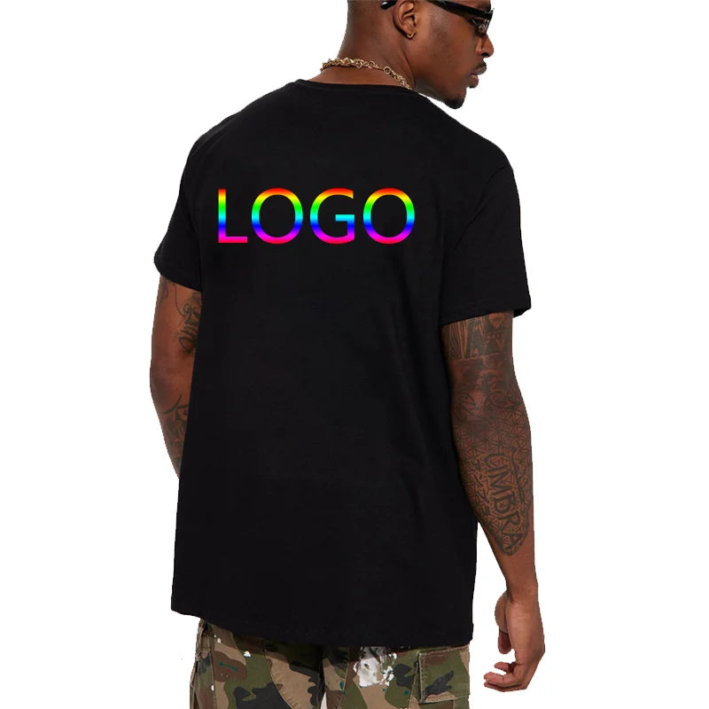 DIY Logo 180g 100% Cotton T Shirt Custom Your Design Tops Tee Men Print Your Own Design Brand Team Customization DropShipping