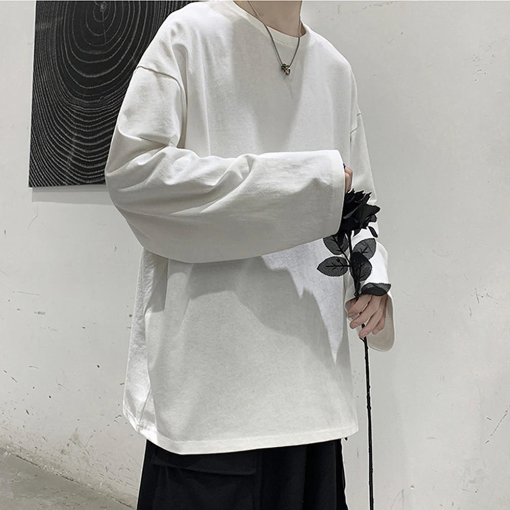 COTTOFLEX™ Oversize Cotton Long Sleeve Unisex T-Shirt Casual Pure Color Top for Men and Women