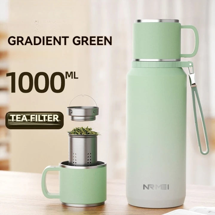 CUPGO™ |1.5L Thermos Water Bottle, Stainless Steel, Vacuum Flask, Perfect for Hot Coffee/Tea/Water, Heat Preservation Bottle, drinkware, Keeps Cold and Warm
