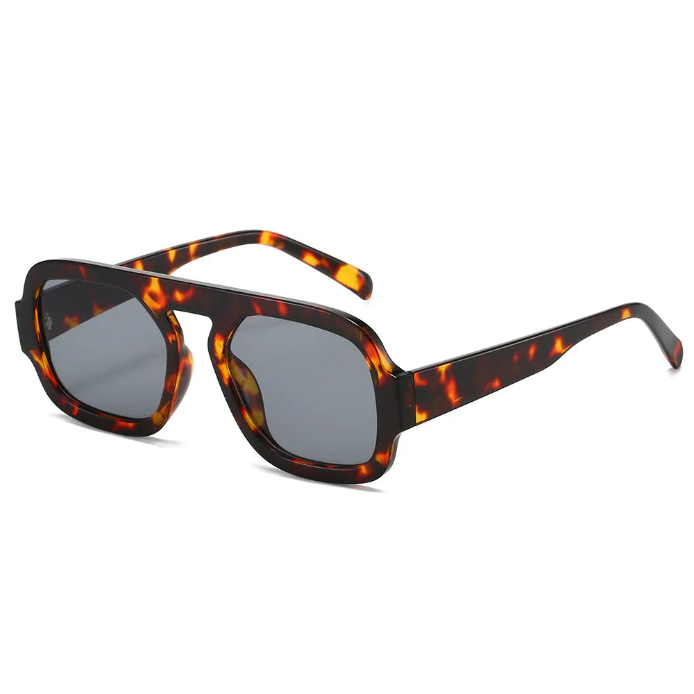 ARVINE™️Retro Pilot Square Sunglasses Lady Fashion Simple Ins Black Tea Sunglasses for Women Men Trending Outdoor Casual Shades UV400