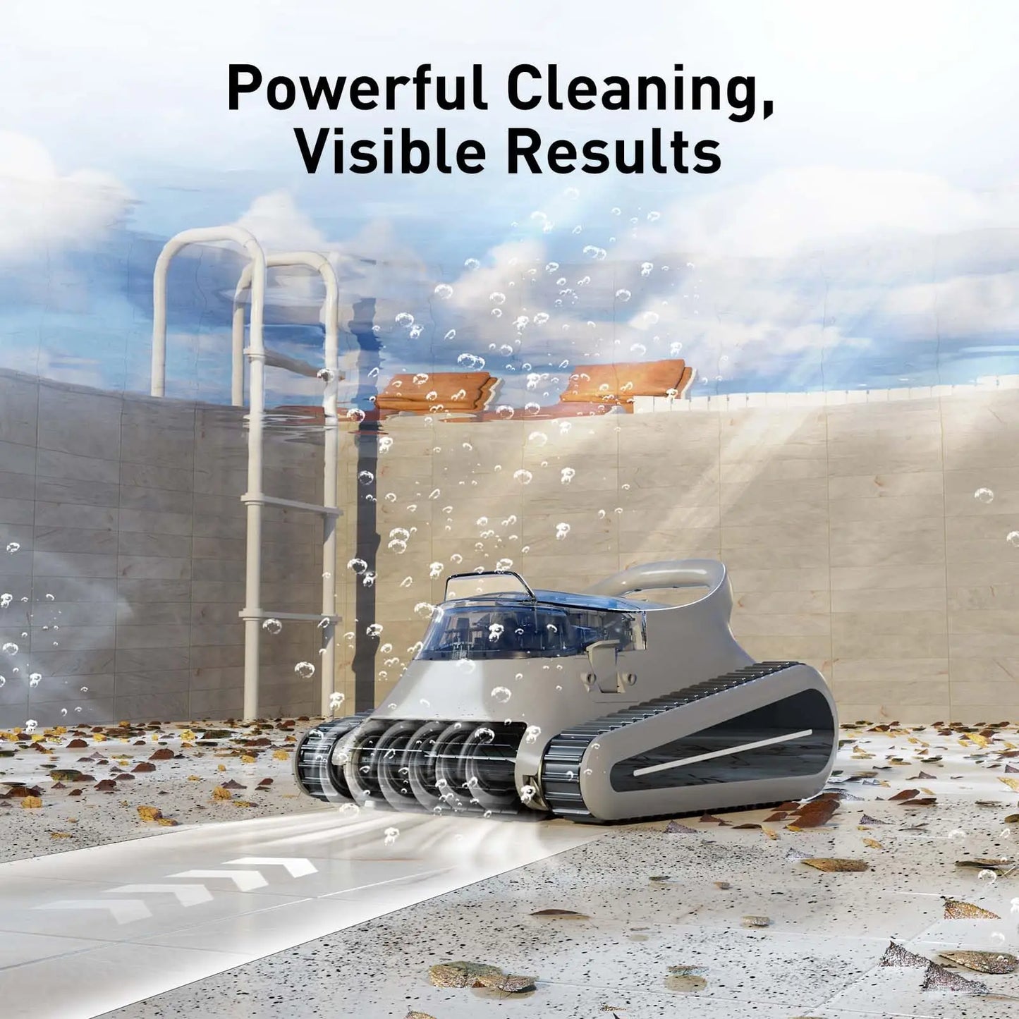 2025 New Robotic Pool Cleaner Seauto Crab Pro Cordless Robotic Cleaner, for Inground Pools up to 2000 Sq. ft, all and Waterline Cleaning Vacuum
