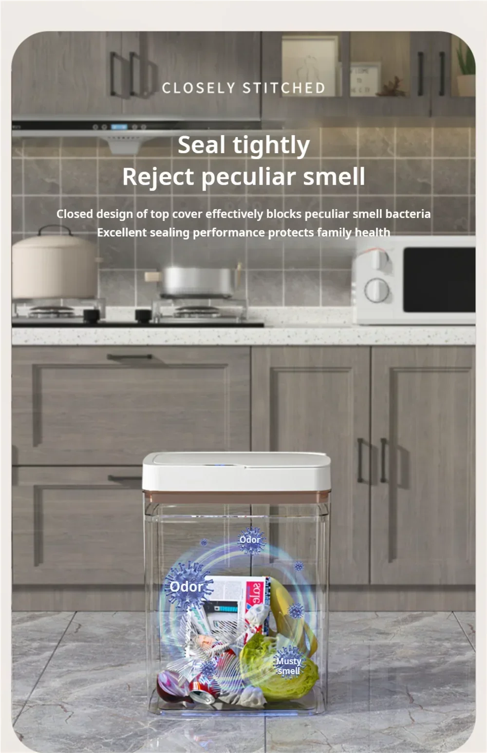 LZJV™ |15L NEW Smart Trash Can Automatically Open, Touch-Free Smart Sensor, Sensing Garbage Can and Waterproof, For Bathroom/Kitchen/Bedroom