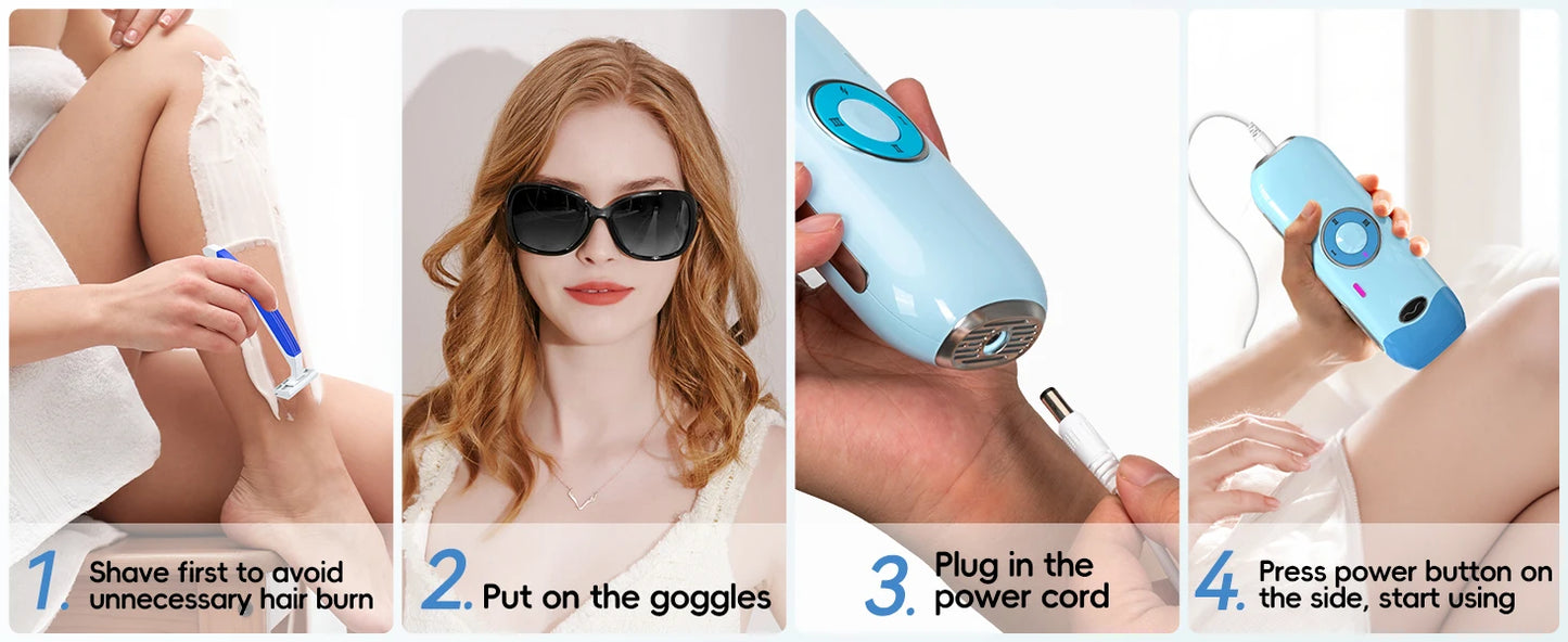 JOOYEE™️Hair Removal Laser IPL 22 Unlimited IGBT 5.2 cm² light Quick Flashes Painless Epilator Face Armpit Bikini Laser