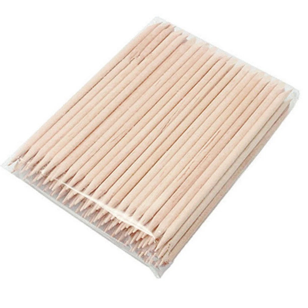 mini™ wooden Wax Applicator 100/500Pcs Orange Wood Sticks for Nails BULK Double Sided Cuticle Pusher Remover Nail Art Manicure Pedicure Tool for Manicure Pe