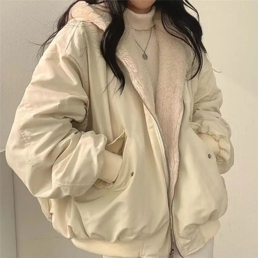 ZIP IT GOOD™ |NEW 2025 Casual Outwear Thick Double-Sided Jacket, Hooded Loose Zip Up Jacket, Perfect for Autumn/Winter