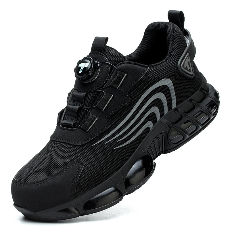 IRONSTEP™ | Men’s Rotary Button Work Shoes – Steel Toe, Anti-Puncture, Lightweight Sport-Style Footwear