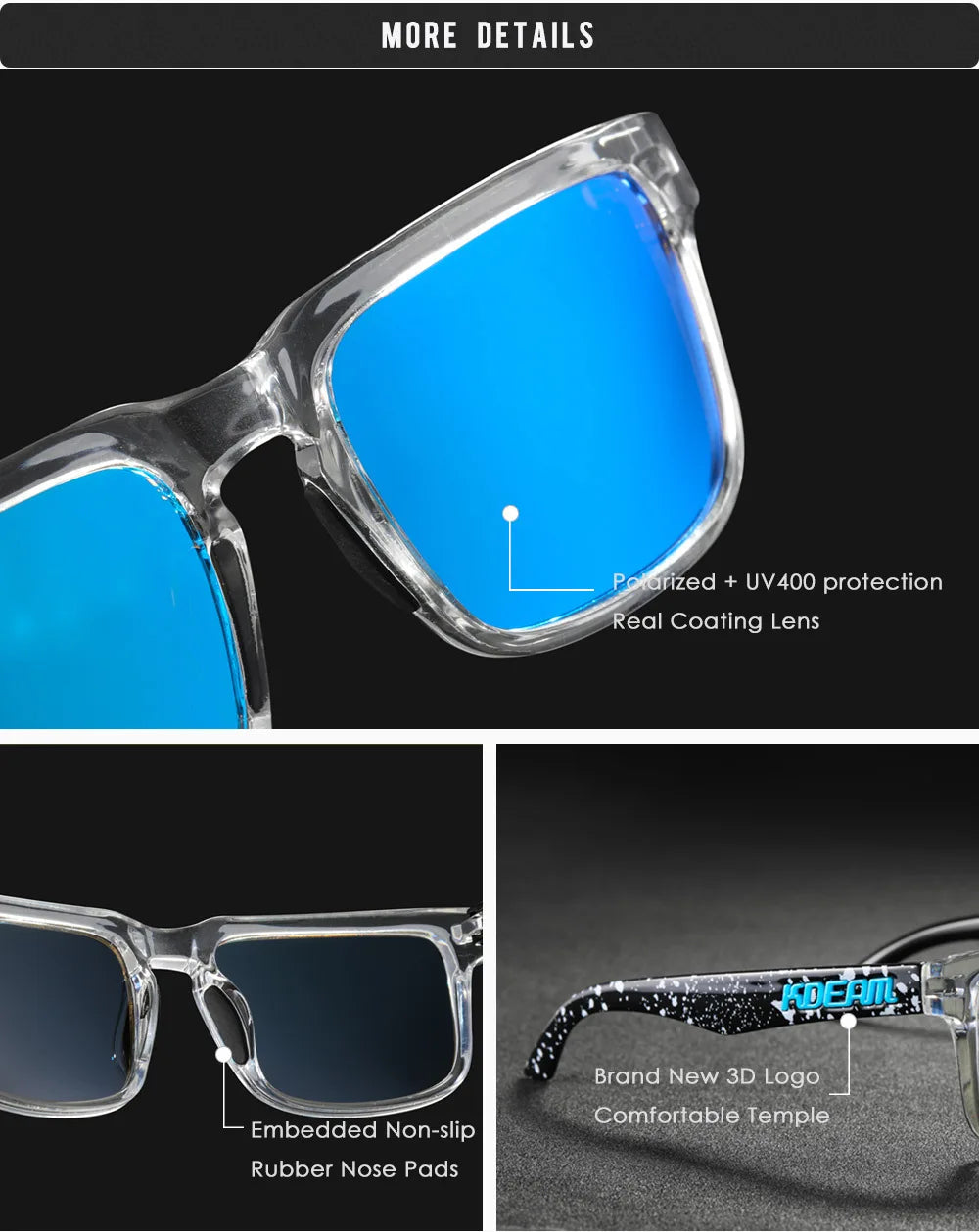 2025 KDEAM™️ Polarized Sunglasses for Men Women Fashion Unisex Brand Trendy Outdoor Eyewear for Couple Mirror red lens