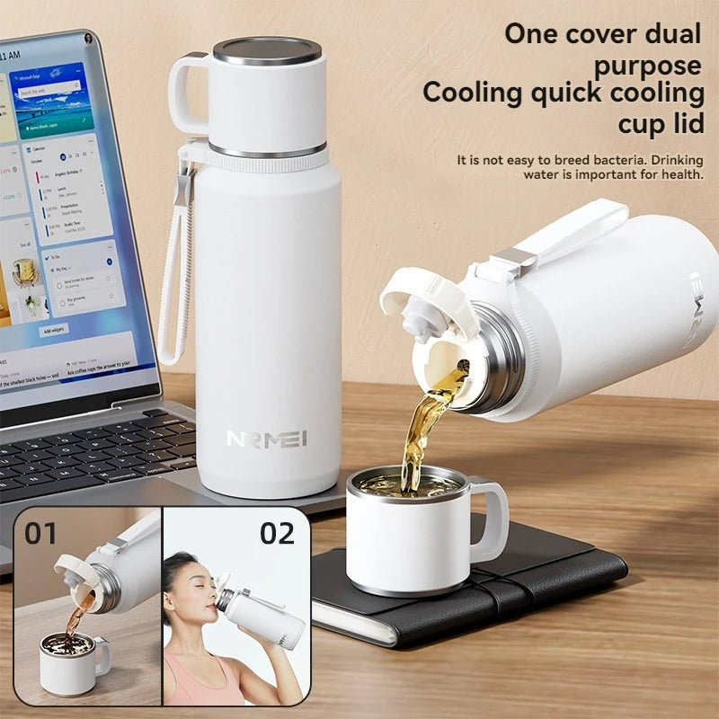CUPGO™ |1.5L Thermos Water Bottle, Stainless Steel, Vacuum Flask, Perfect for Hot Coffee/Tea/Water, Heat Preservation Bottle, drinkware, Keeps Cold and Warm